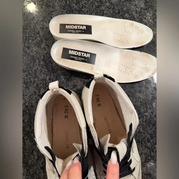 RARE Golden Goose Mid Star Sneakers White Python & Suede Size 39 EUC w Dust Bag🖤 - Picture 8 of 17